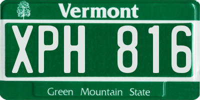 VT license plate XPH816