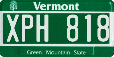 VT license plate XPH818