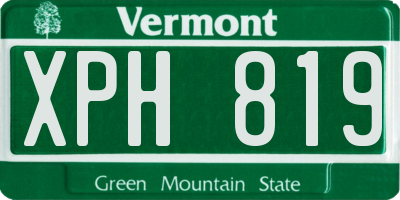 VT license plate XPH819