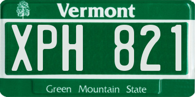 VT license plate XPH821