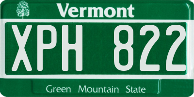 VT license plate XPH822
