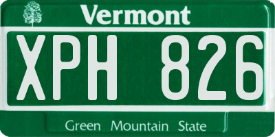 VT license plate XPH826