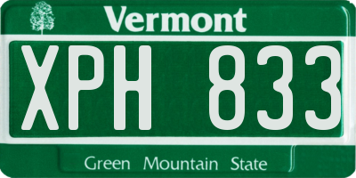 VT license plate XPH833