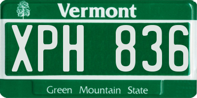 VT license plate XPH836