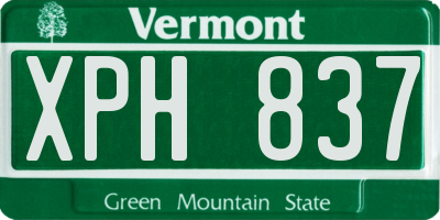 VT license plate XPH837