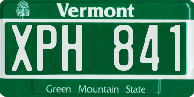 VT license plate XPH841
