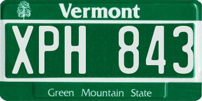 VT license plate XPH843