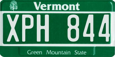 VT license plate XPH844