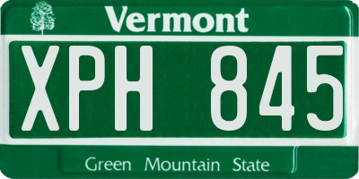 VT license plate XPH845