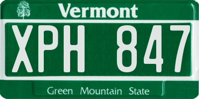 VT license plate XPH847