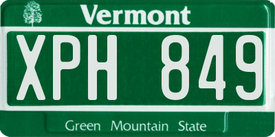 VT license plate XPH849
