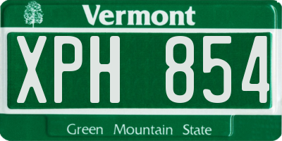 VT license plate XPH854