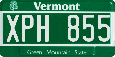 VT license plate XPH855