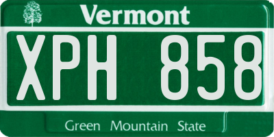 VT license plate XPH858