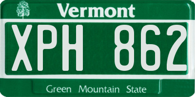 VT license plate XPH862