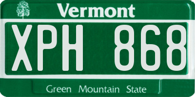 VT license plate XPH868
