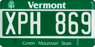 VT license plate XPH869