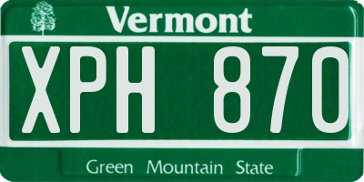 VT license plate XPH870