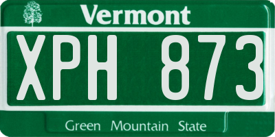 VT license plate XPH873