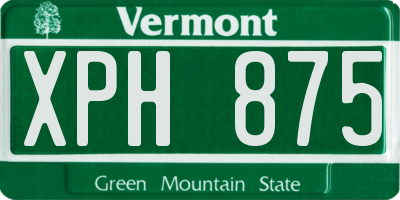 VT license plate XPH875