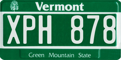VT license plate XPH878