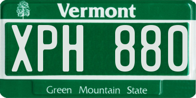 VT license plate XPH880