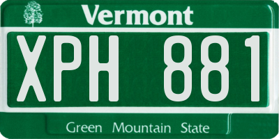 VT license plate XPH881
