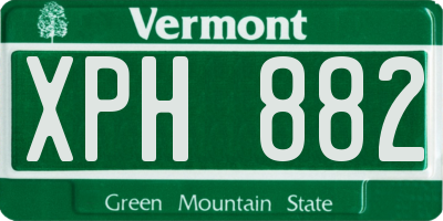 VT license plate XPH882