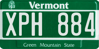 VT license plate XPH884