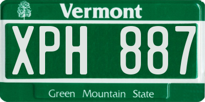 VT license plate XPH887