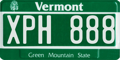 VT license plate XPH888