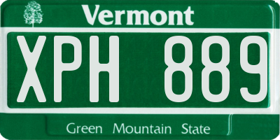 VT license plate XPH889