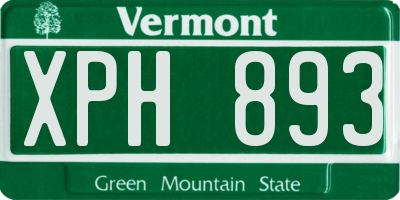 VT license plate XPH893