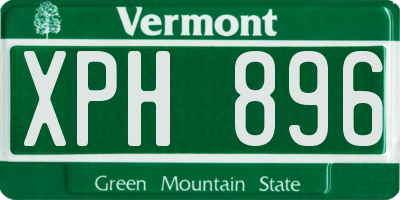 VT license plate XPH896