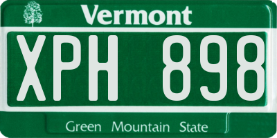 VT license plate XPH898