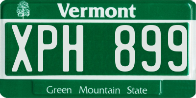 VT license plate XPH899