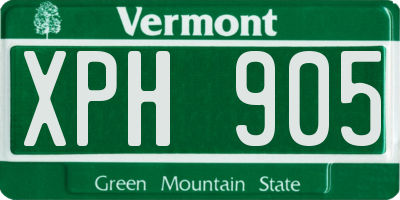 VT license plate XPH905