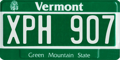 VT license plate XPH907