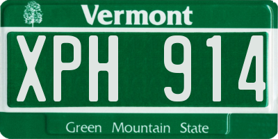 VT license plate XPH914