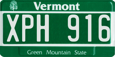 VT license plate XPH916