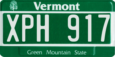 VT license plate XPH917
