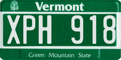 VT license plate XPH918