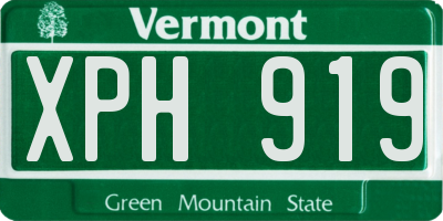 VT license plate XPH919