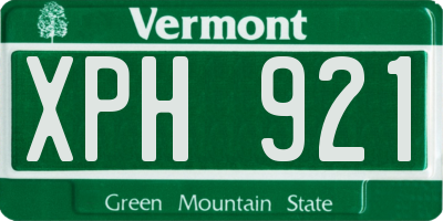 VT license plate XPH921
