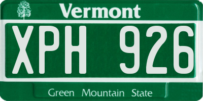VT license plate XPH926