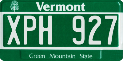 VT license plate XPH927
