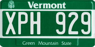 VT license plate XPH929