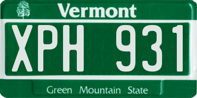 VT license plate XPH931