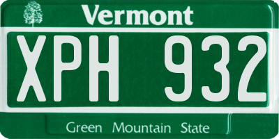 VT license plate XPH932
