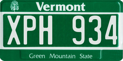VT license plate XPH934